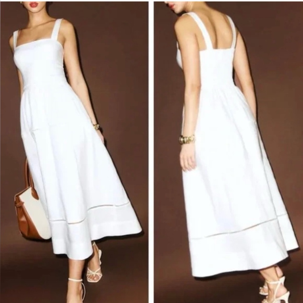 NWT Reformation Everett White Linen Midi
Dress